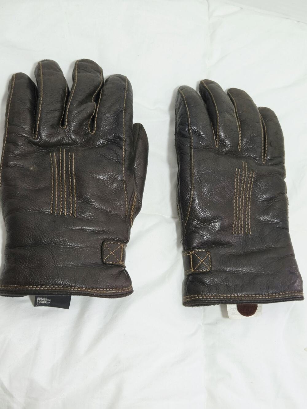 Hestra DEERSKIN Leather Gloves Brown Isulated Lined Warm Sz 9 High-quality Vtg